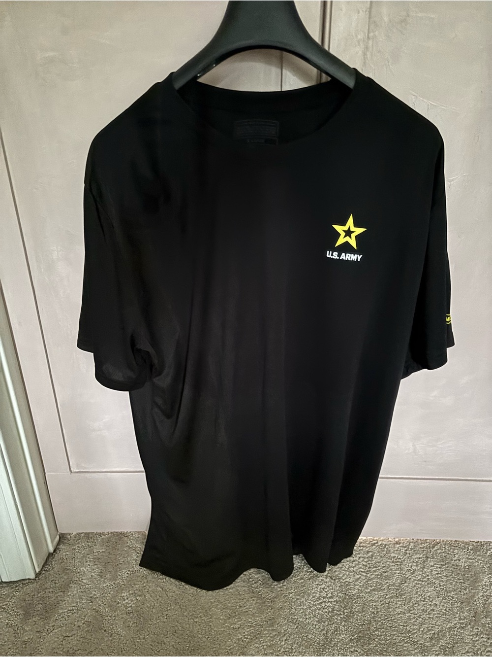 U.S. Army Black Tee with Yellow Star Chest Emblem